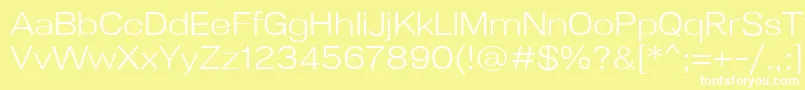 Lunchtype24LightExpanded Font – White Fonts on Yellow Background