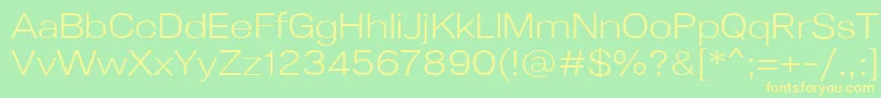 Lunchtype24LightExpanded Font – Yellow Fonts on Green Background