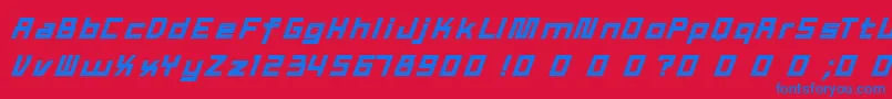 TexWork Font – Blue Fonts on Red Background
