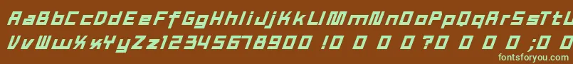 フォントTexWork – 緑色の文字が茶色の背景にあります。