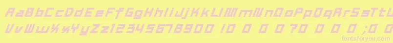 TexWork-fontti – vaaleanpunaiset fontit keltaisella taustalla