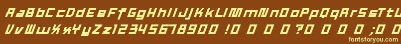 TexWork-fontti – keltaiset fontit ruskealla taustalla
