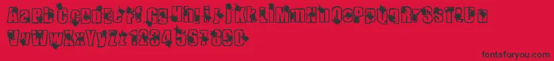 Infestation Font – Black Fonts on Red Background