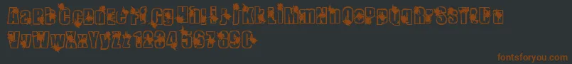 Infestation-Schriftart – Braune Schriften auf schwarzem Hintergrund