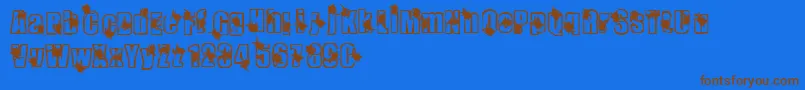 Infestation Font – Brown Fonts on Blue Background