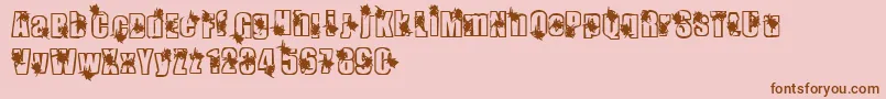 Infestation Font – Brown Fonts on Pink Background