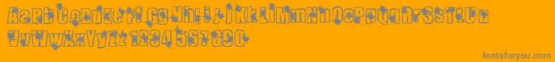 Infestation Font – Gray Fonts on Orange Background