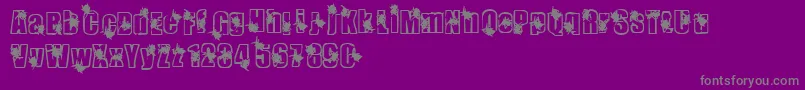 Infestation-Schriftart – Graue Schriften auf violettem Hintergrund