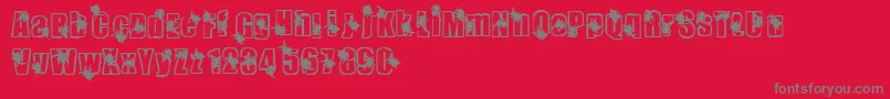Infestation Font – Gray Fonts on Red Background