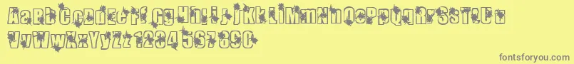 Infestation Font – Gray Fonts on Yellow Background