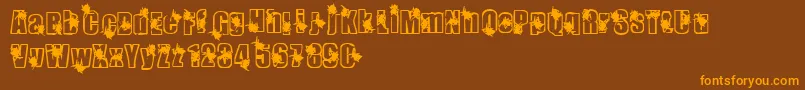 Infestation Font – Orange Fonts on Brown Background