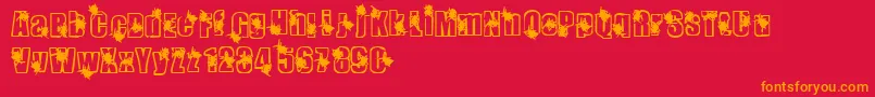 Fonte Infestation – fontes laranjas em um fundo vermelho