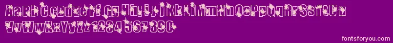 Infestation Font – Pink Fonts on Purple Background