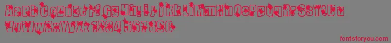 Infestation Font – Red Fonts on Gray Background