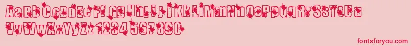 Infestation Font – Red Fonts on Pink Background
