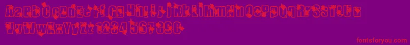 Infestation-Schriftart – Rote Schriften auf violettem Hintergrund