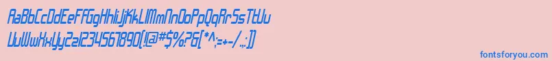 フォントSfChromeFendersCondensedOblique – ピンクの背景に青い文字