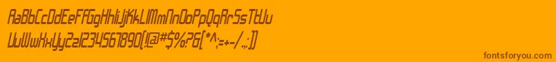 SfChromeFendersCondensedOblique Font – Brown Fonts on Orange Background