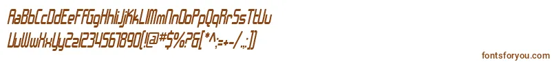 SfChromeFendersCondensedOblique Font – Brown Fonts on White Background