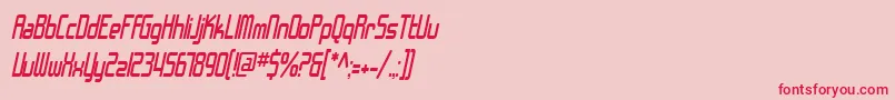 SfChromeFendersCondensedOblique Font – Red Fonts on Pink Background