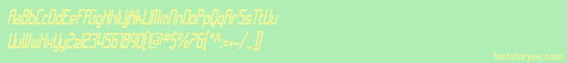 SfChromeFendersCondensedOblique Font – Yellow Fonts on Green Background