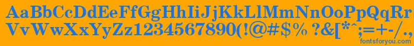 SchoolBold.001.001-fontti – siniset fontit oranssilla taustalla