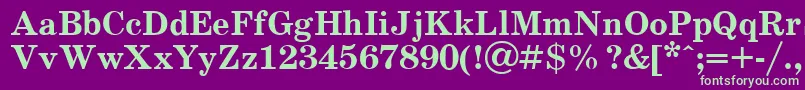 SchoolBold.001.001 Font – Green Fonts on Purple Background