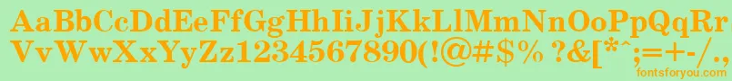 SchoolBold.001.001 Font – Orange Fonts on Green Background
