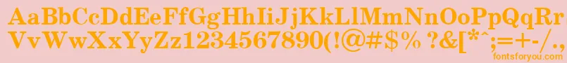 SchoolBold.001.001 Font – Orange Fonts on Pink Background