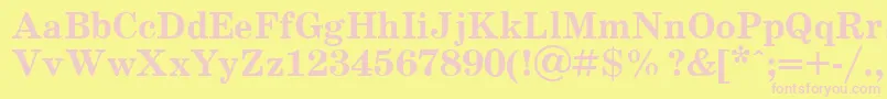 SchoolBold.001.001 Font – Pink Fonts on Yellow Background