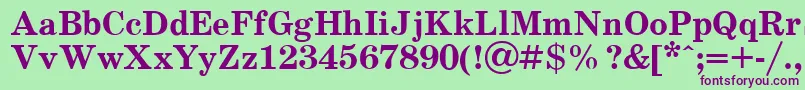 SchoolBold.001.001 Font – Purple Fonts on Green Background