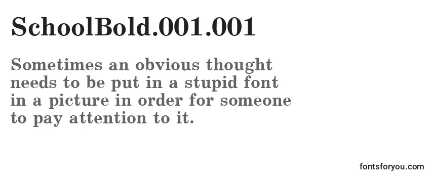Review of the SchoolBold.001.001 Font