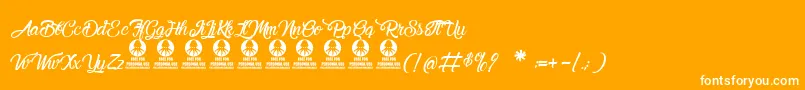Weitere Informationen zur Melancholight-Schriftart Melancholight-Schriftart – Weiße Schriften auf orangefarbenem Hintergrund
