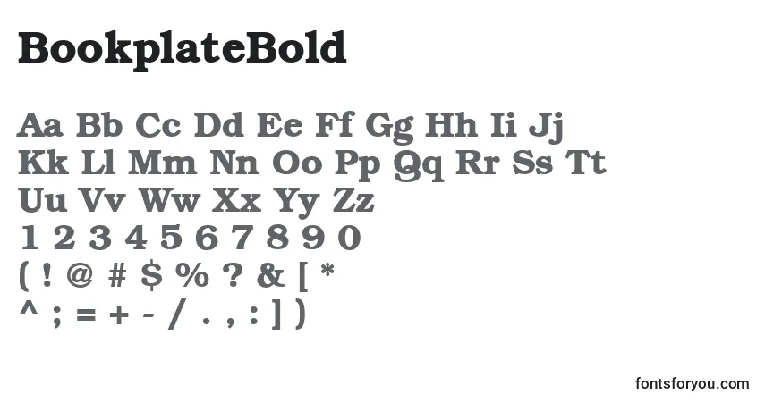 Шрифт BookplateBold – алфавит, цифры, специальные символы