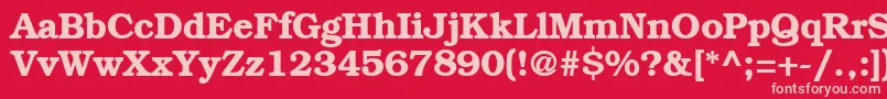 BookplateBold Font – Pink Fonts on Red Background