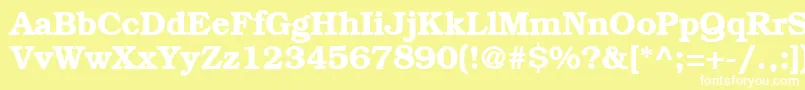 BookplateBold Font – White Fonts on Yellow Background