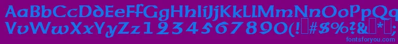 UnzialeRegular Font – Blue Fonts on Purple Background