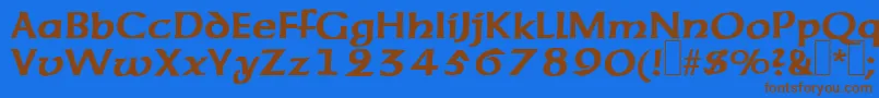 Czcionka UnzialeRegular – brązowe czcionki na niebieskim tle