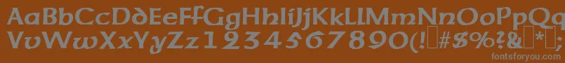 フォントUnzialeRegular – 茶色の背景に灰色の文字