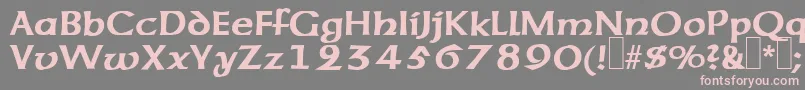 フォントUnzialeRegular – 灰色の背景にピンクのフォント