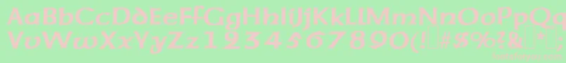 UnzialeRegular Font – Pink Fonts on Green Background