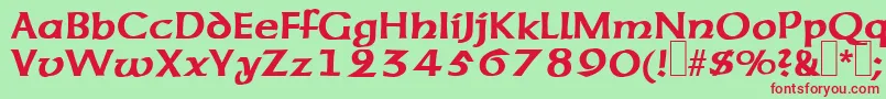 UnzialeRegular Font – Red Fonts on Green Background