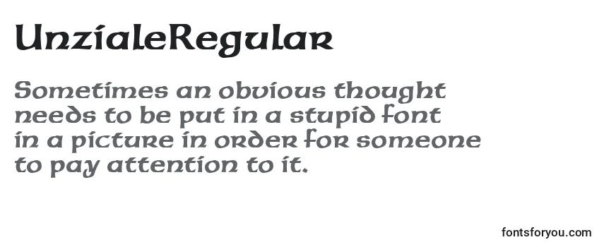 Review of the UnzialeRegular Font