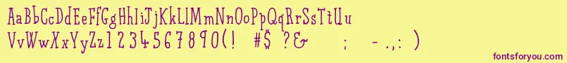QarrotfaceFree Font – Purple Fonts on Yellow Background