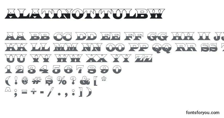 A fonte ALatinotitulbw – alfabeto, números, caracteres especiais