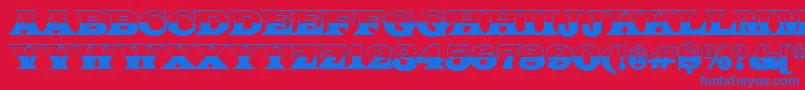 フォントALatinotitulbw – 赤い背景に青い文字