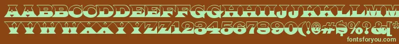 ALatinotitulbw-fontti – vihreät fontit ruskealla taustalla