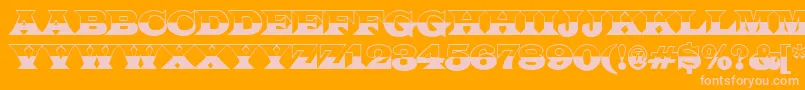 ALatinotitulbw-fontti – vaaleanpunaiset fontit oranssilla taustalla