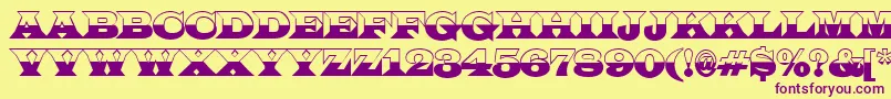 ALatinotitulbw-Schriftart – Violette Schriften auf gelbem Hintergrund
