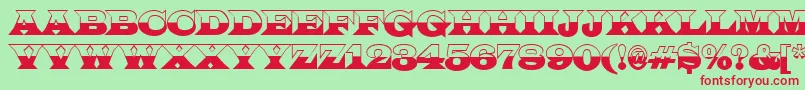 ALatinotitulbw-fontti – punaiset fontit vihreällä taustalla